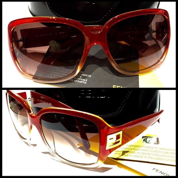 Fendi Accessories - NWT Fendi Women's Square Red Orange Sunglasses